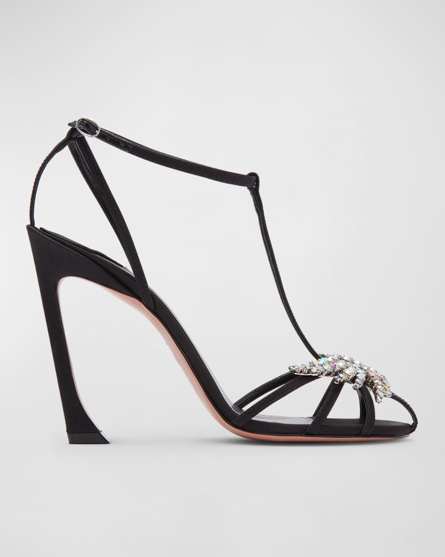 Piferi Maggio Crystal Satin T-Strap Sandals