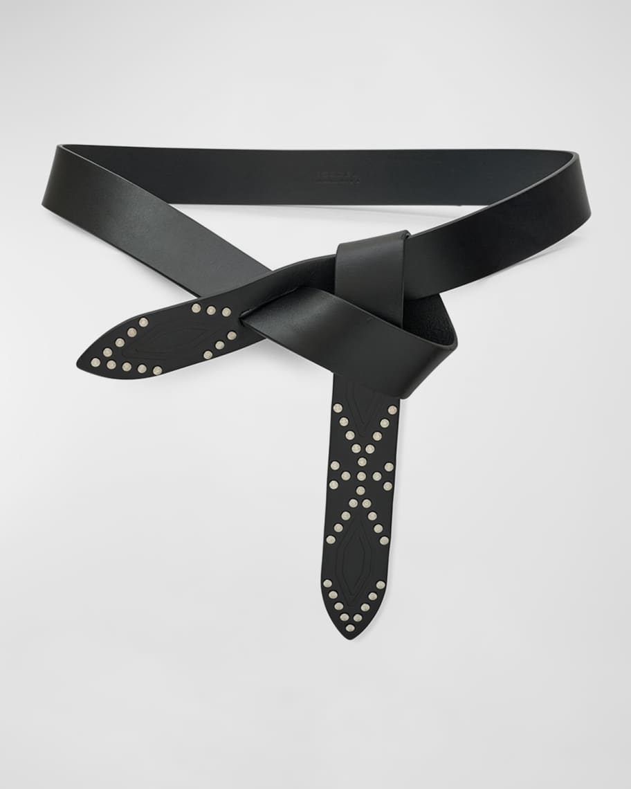 Christian Louboutin Leather Studded Accents Belt - White Belts