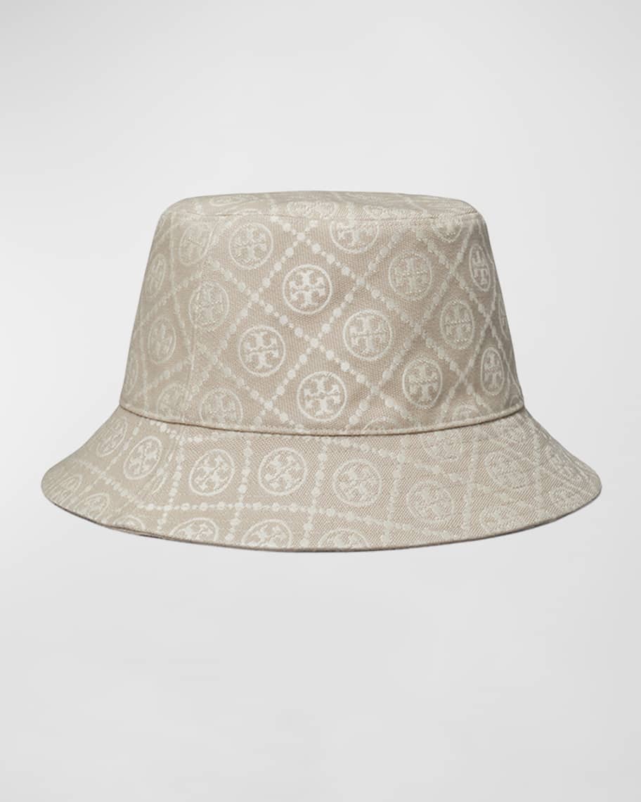 TORY BURCH｜PEDORAS (SHORT BRIM T-MONOGRAM BUCKET HAT (1 T Monogram Short Brim Bucket Hat: Women's Designer Hats