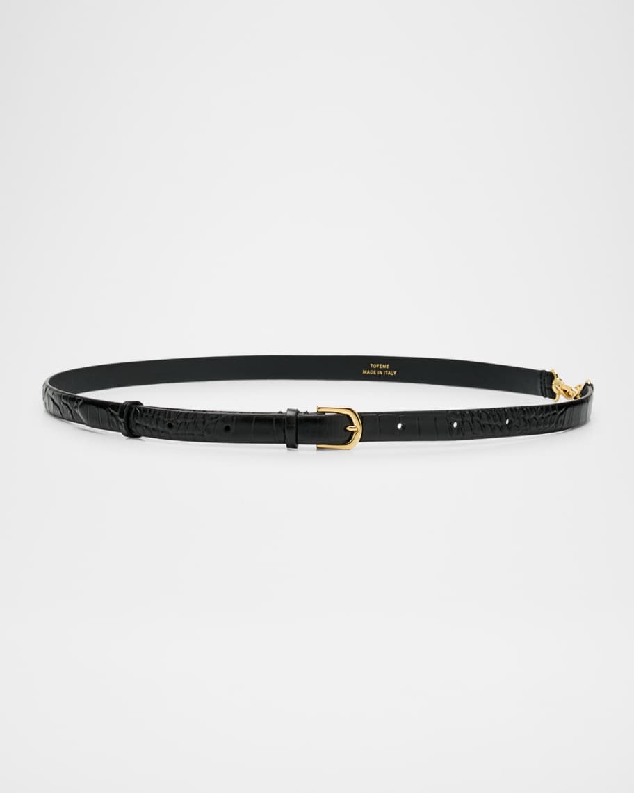 Toteme Double Clasp Leather Belt | Neiman Marcus
