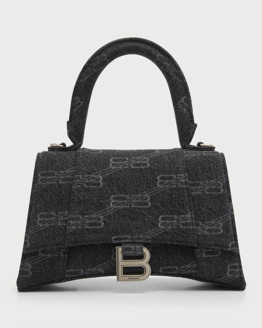 Balenciaga Hourglass Small Monogram Denim TopHandle Bag Neiman Marcus