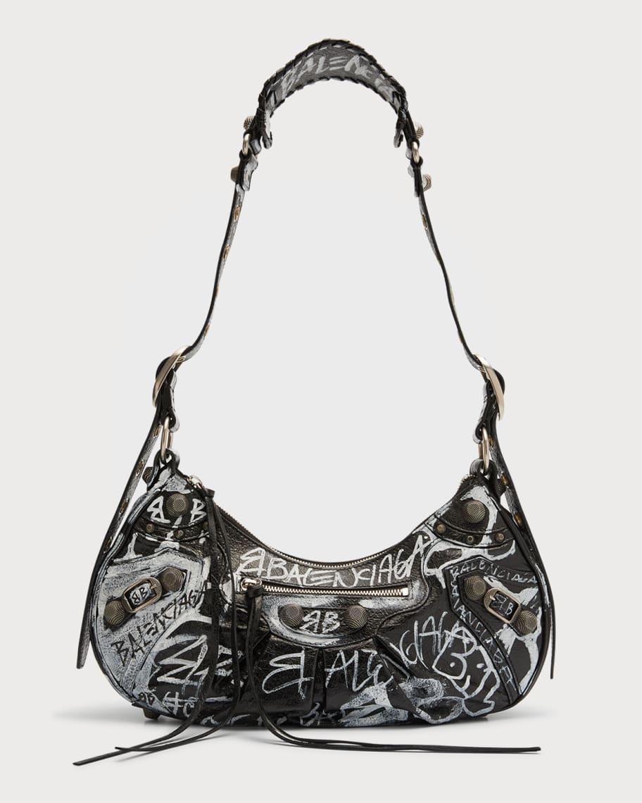 ecstasy Snavs i live Balenciaga Le Cagole Small Graffiti Logo Shoulder Bag | Neiman Marcus