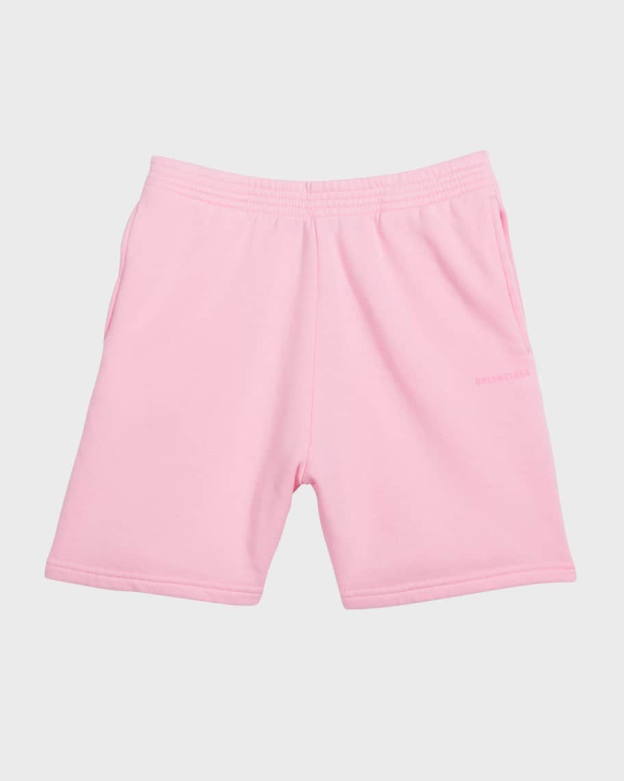 Balenciaga Kids logo-print cotton shorts - Neutrals