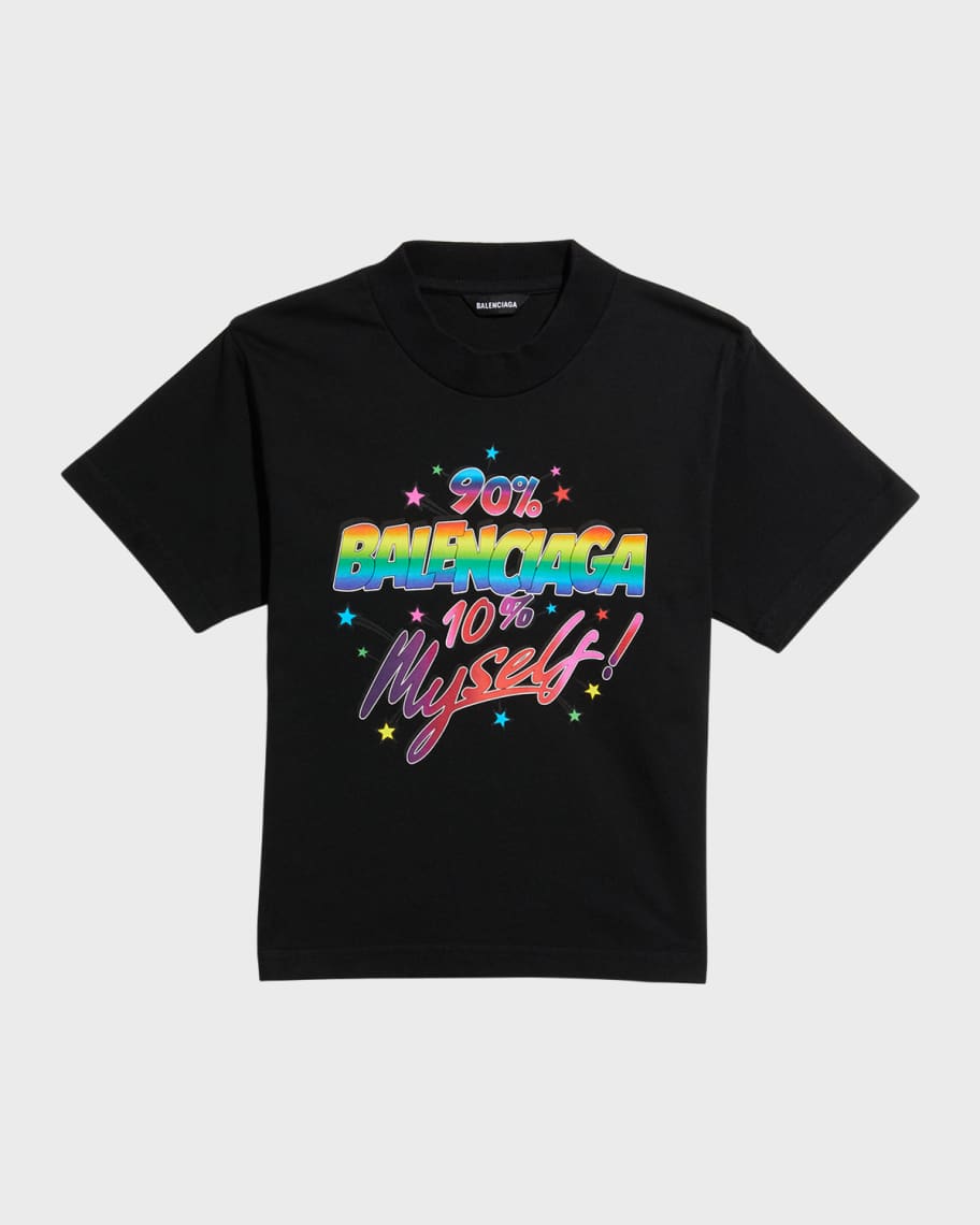 Balenciaga Kid s Logo Typographic T Shirt Size 2 10 Neiman Marcus