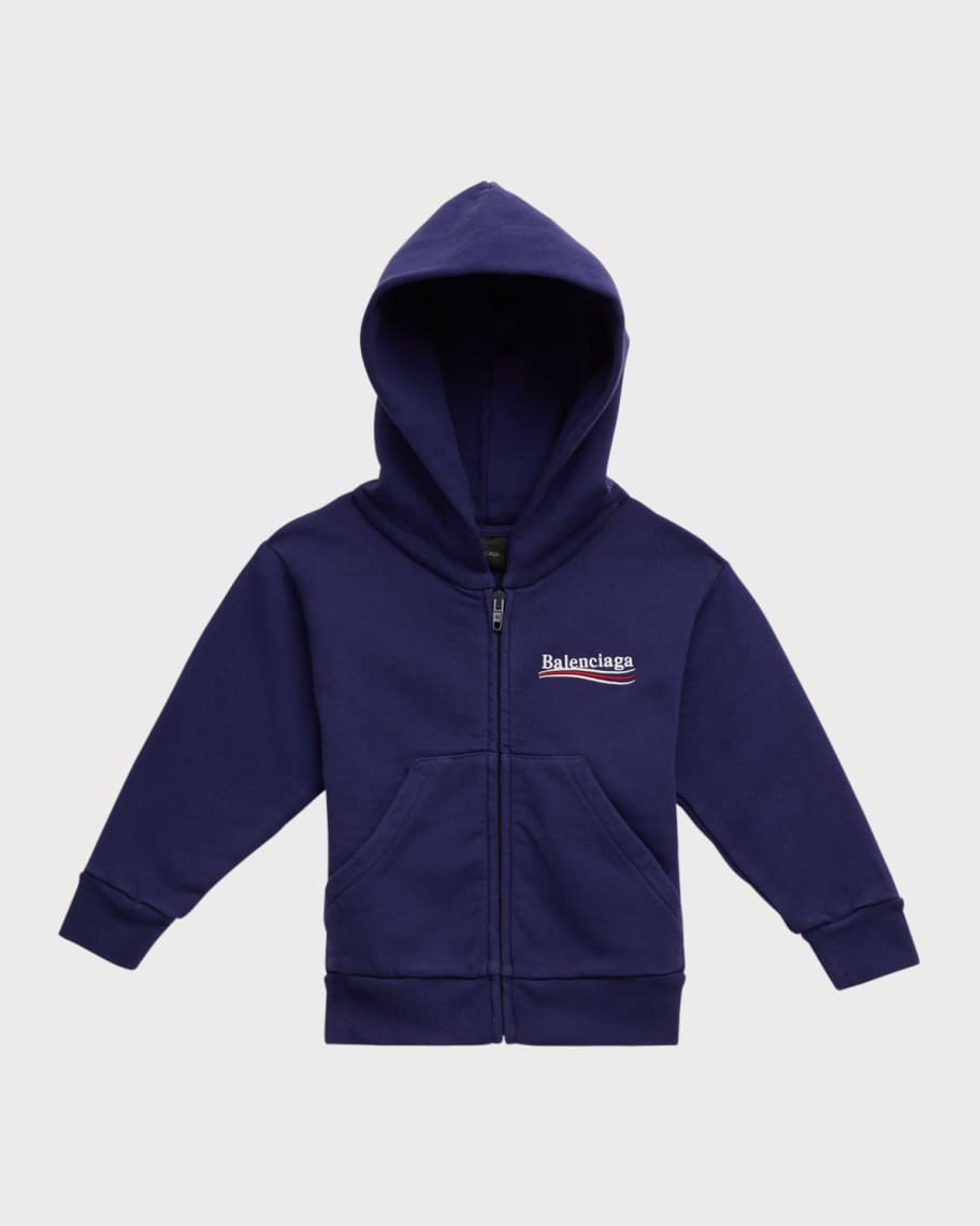 Balenciaga Kid s Political Logo Hoodie Size 2 10 Neiman Marcus