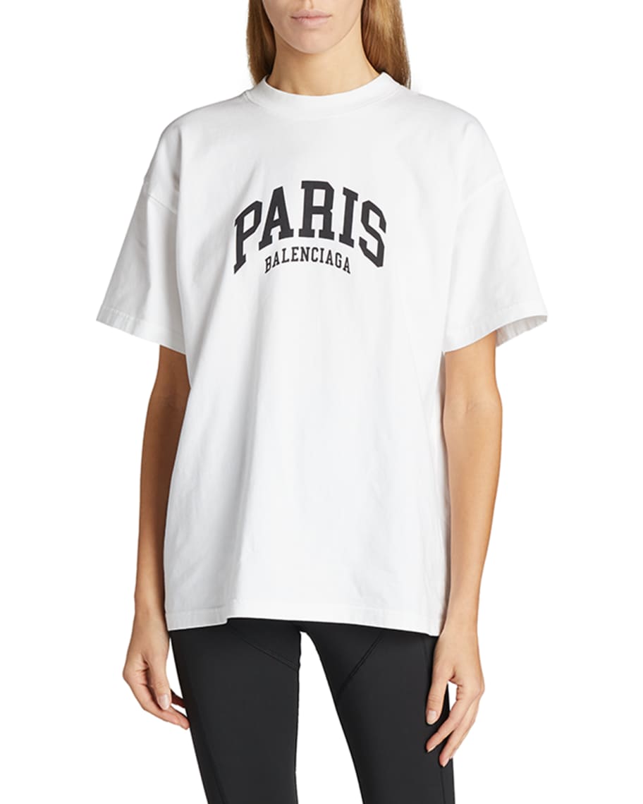 トップス 24SS BALENCIAGA LOGO PRINT L/S T-Shirt BALENCIAGA Oversized Distressed Logo-Print Stretch-Cotton