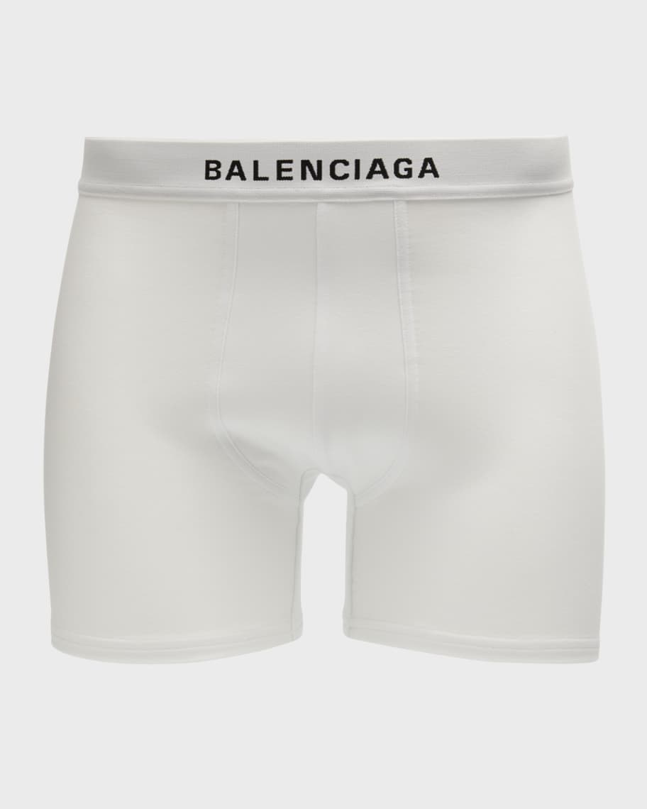 Balenciaga Men's Cotton-Stretch Logo Boxer Briefs | Neiman Marcus