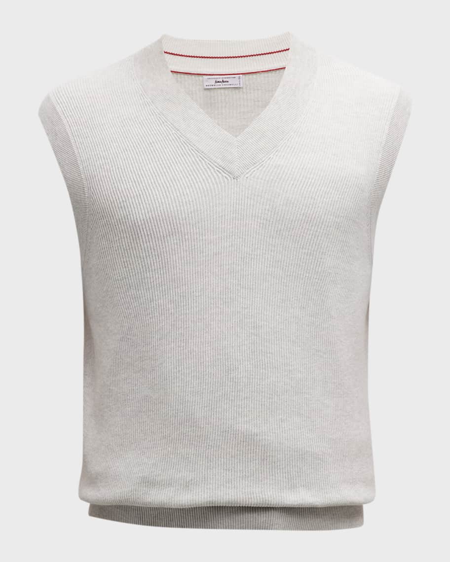 Brunello Cucinelli Men's Knit V-Neck Sweater Vest
