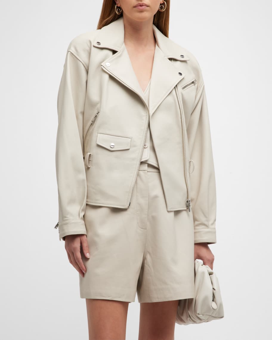 LaMarque Daniela Leather Biker Jacket with Belt | Neiman Marcus