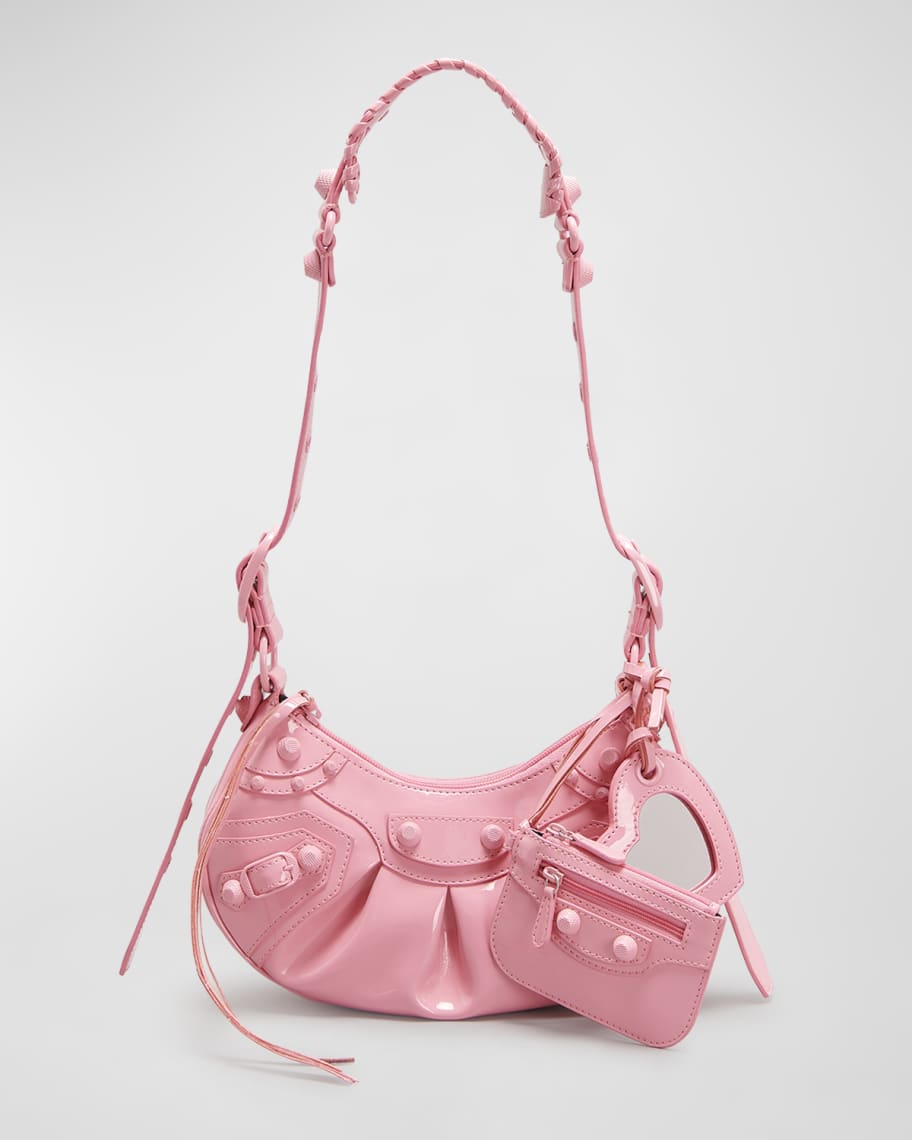 Balenciaga Pink Croc XS 'Le Cagole' Shoulder Bag for Women