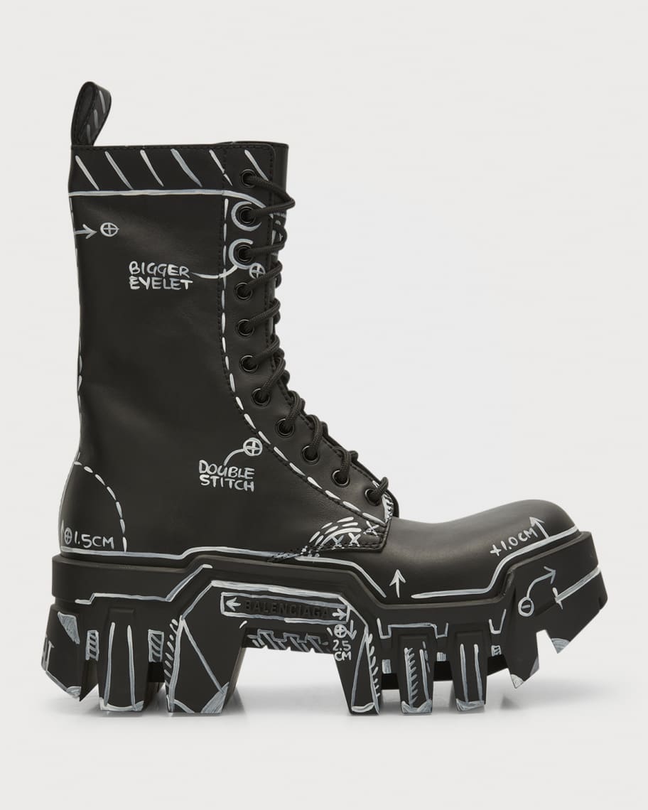 Balenciaga Bulldozer Lace-Up Boots | Neiman Marcus
