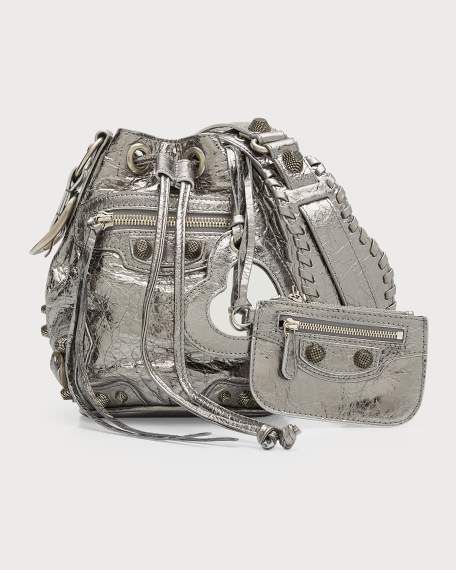 Balenciaga Le Cagole XS Metallic Leather Bucket Bag | Neiman