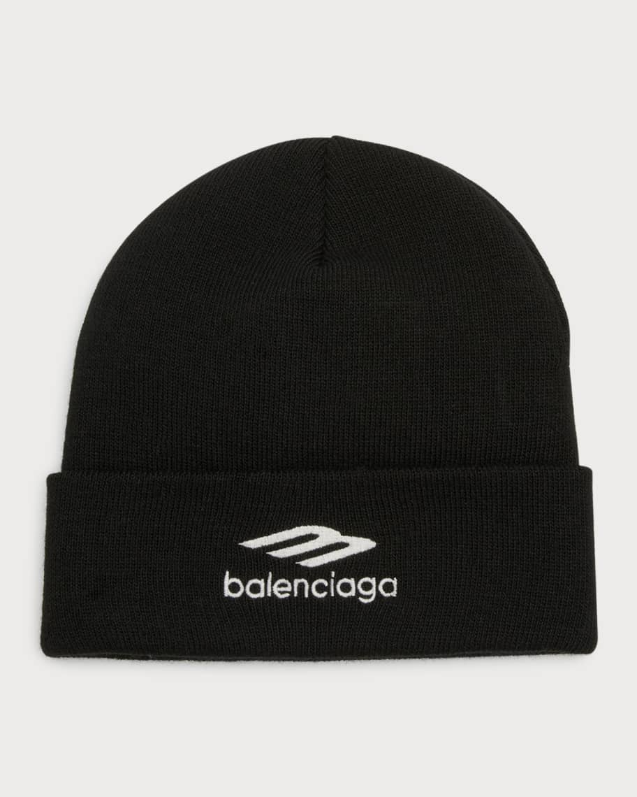 balenciaga beanie black and white