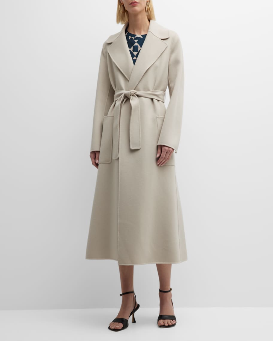 Max Mara Paolore Wool-Silk Wrap Coat | Neiman Marcus