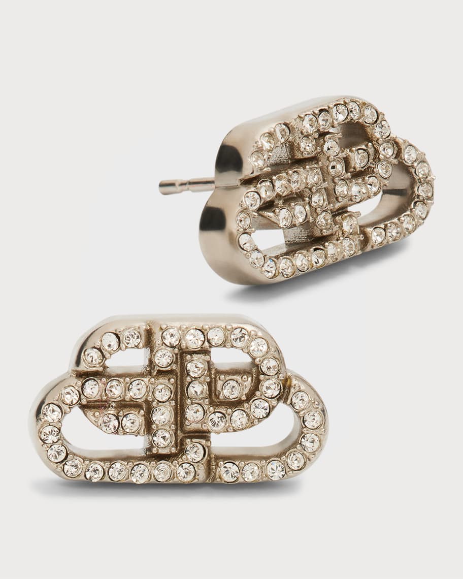 Buy Balenciaga Gold BB Stud Small Earrings in Shiny Brass for