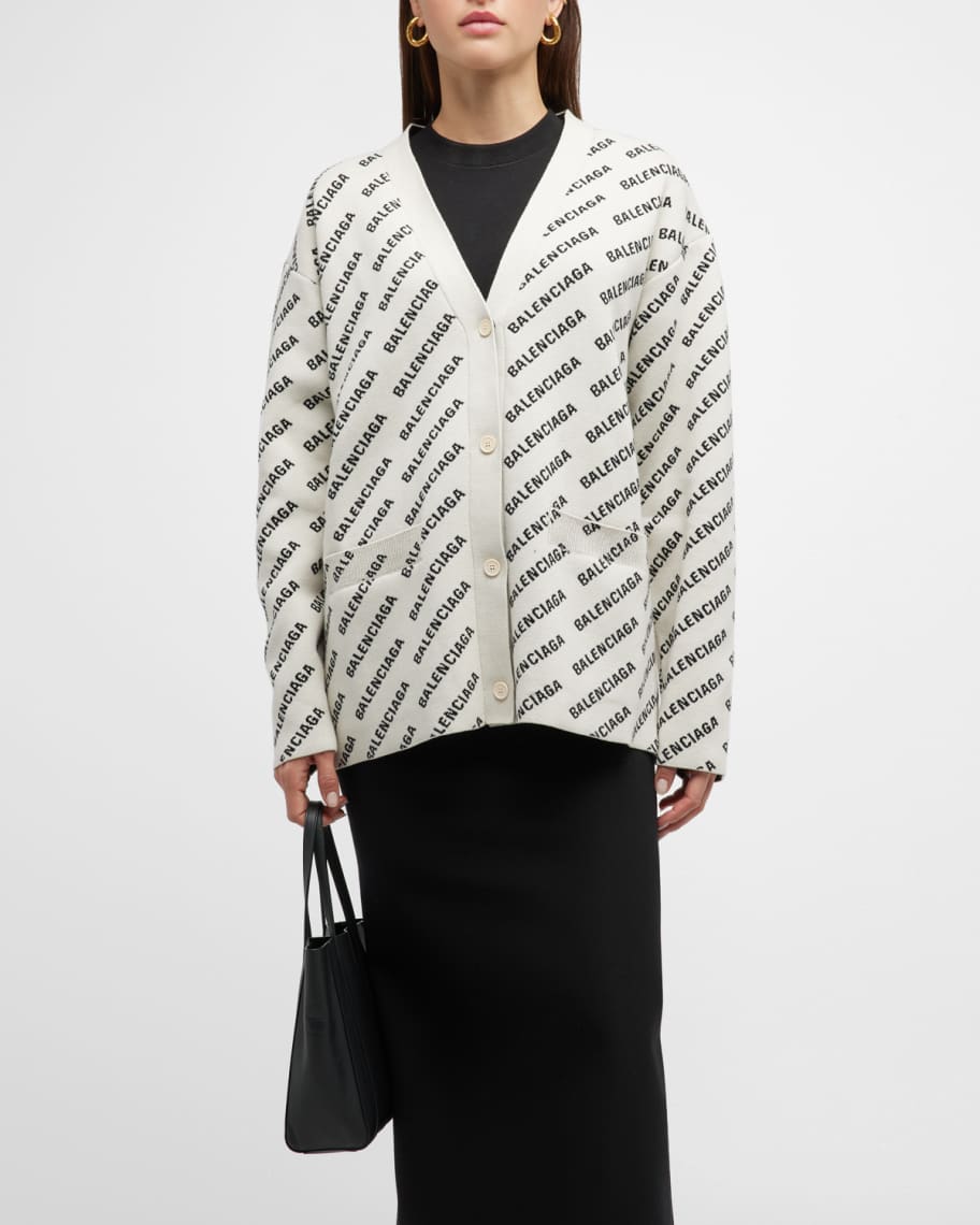 Balenciaga allover logo cardigan best sale