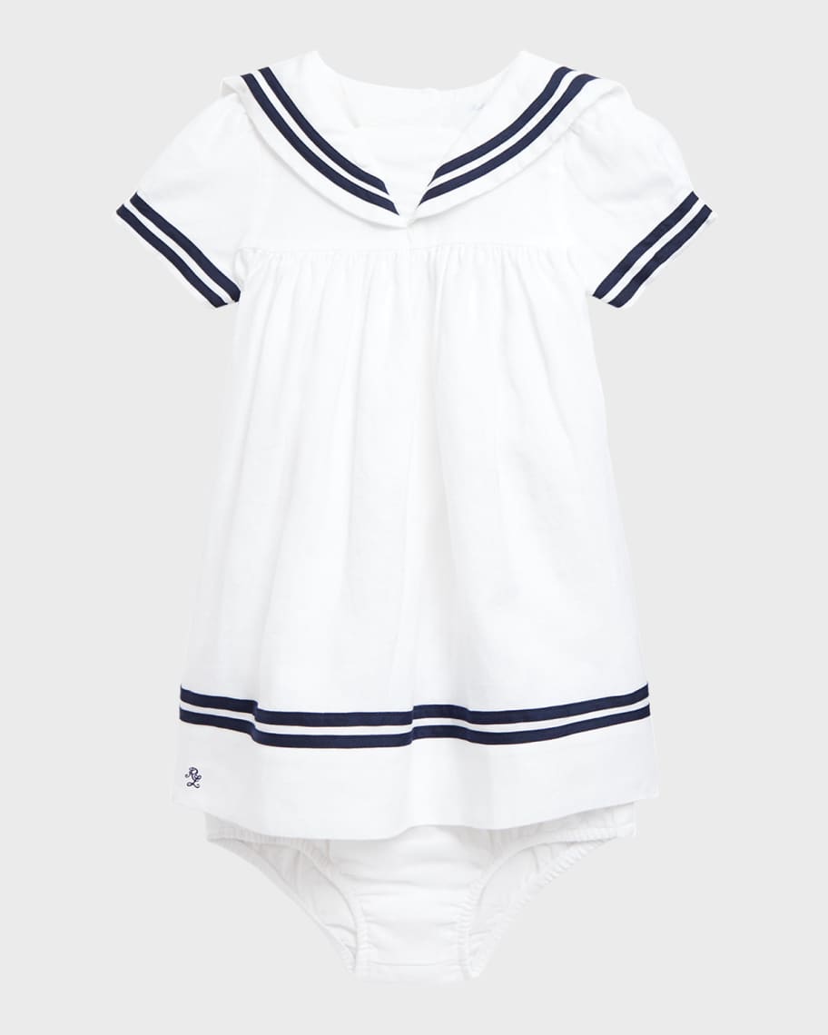 Baby Loren Girls Navy Blue Ahoy Sailor Bloomers Set main image 1