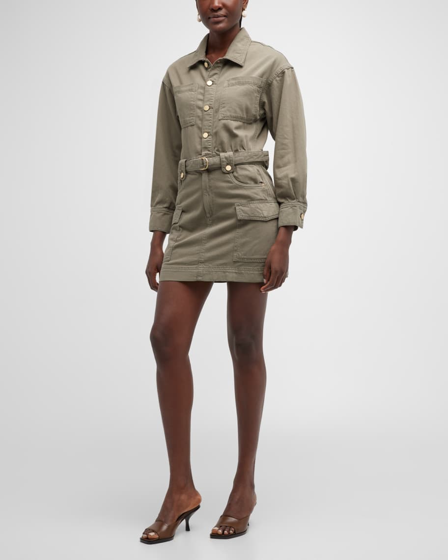 DL1961 Coletta Belted Denim Utility Dress | Neiman Marcus