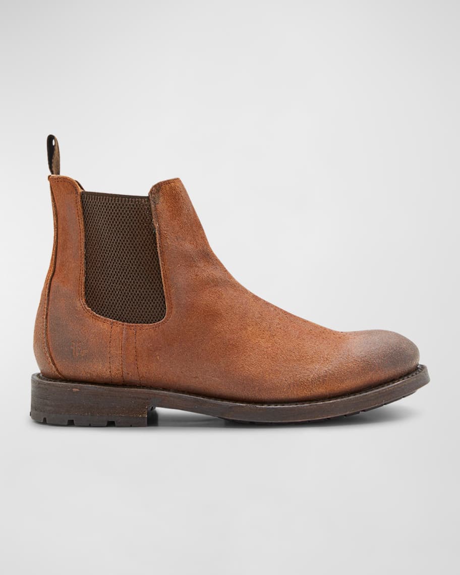 Frye Men s Bowery Stonewashed Leather Chelsea Boots Neiman Marcus