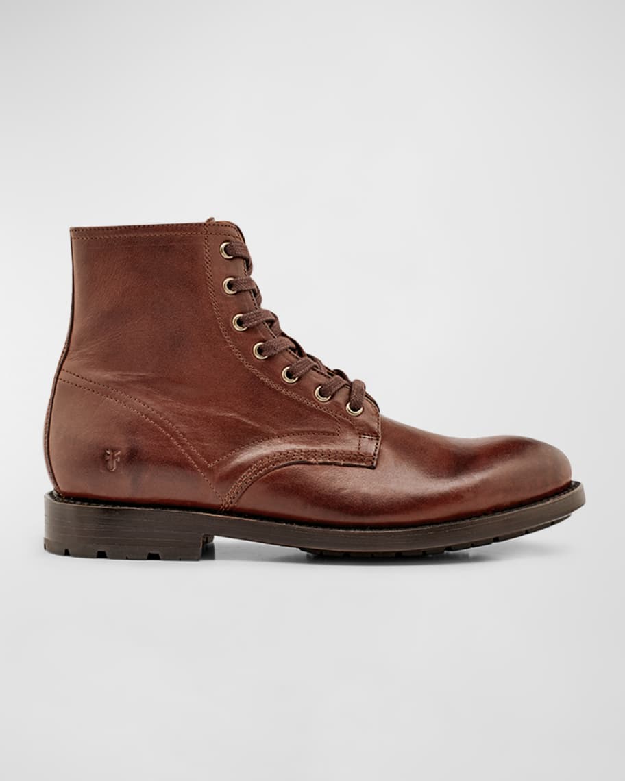 Frye Men's Bowery Lace-Up Leather Boots | Neiman Marcus