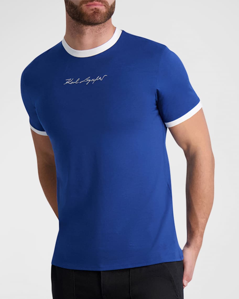 Karl Lagerfeld Paris Men's Signature ContrastTrim TShirt Neiman Marcus
