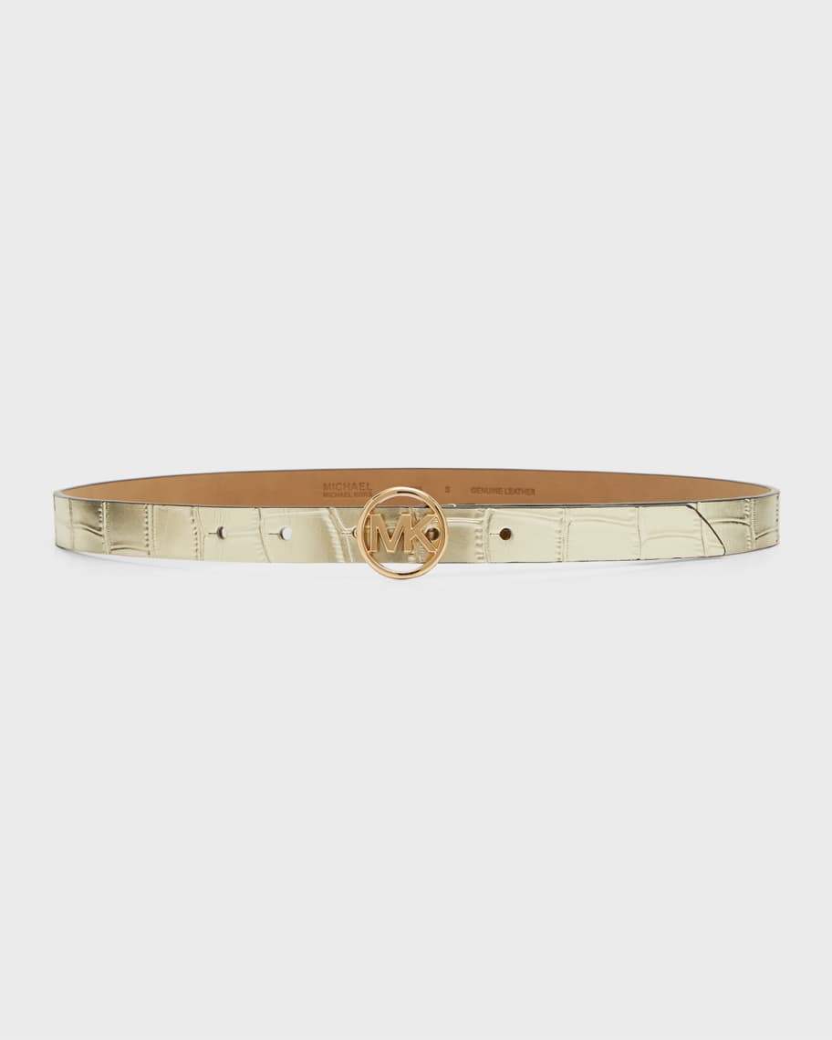 Michael Kors MK Monogram & CrocEmbossed 2 For 1 Belts Neiman Marcus