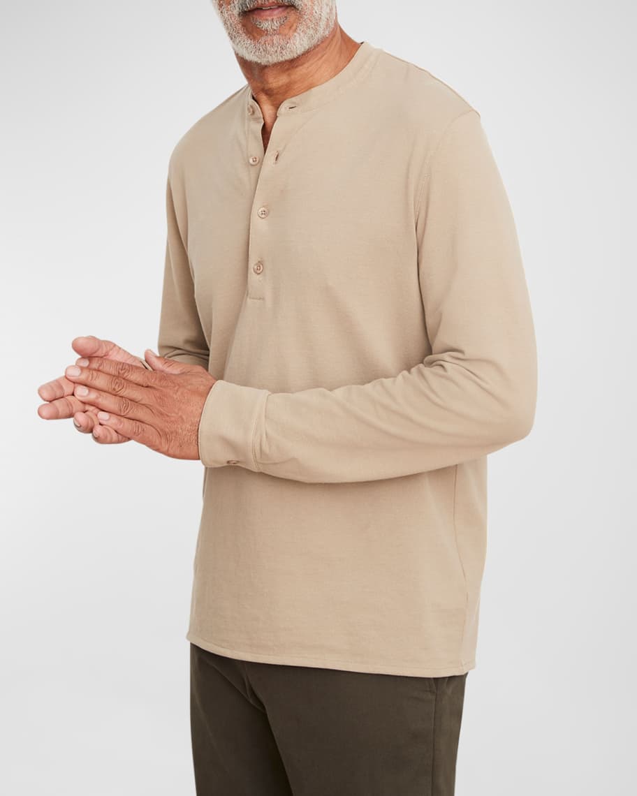 Men's Stand Collar Long Sleeves Casual Solid Colour Shirt