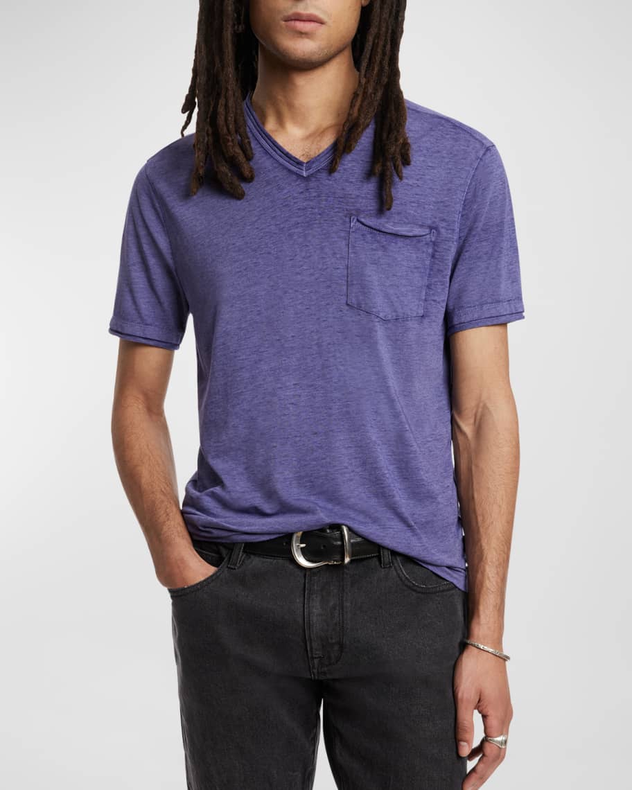 John Varvatos Men's Davis Burnout V-Neck T-Shirt | Neiman Marcus