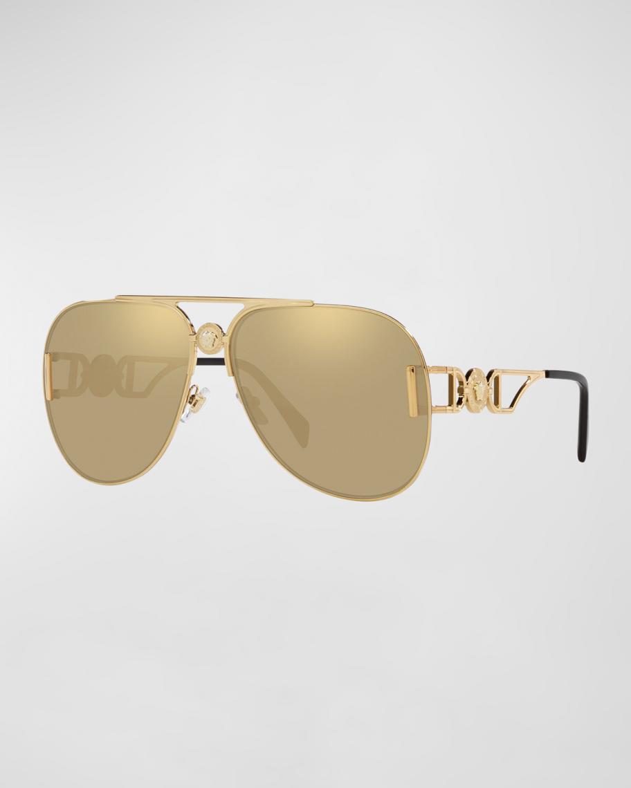 Versace Golden Medusa Metal & Plastic Aviator Sunglasses  display picture 2