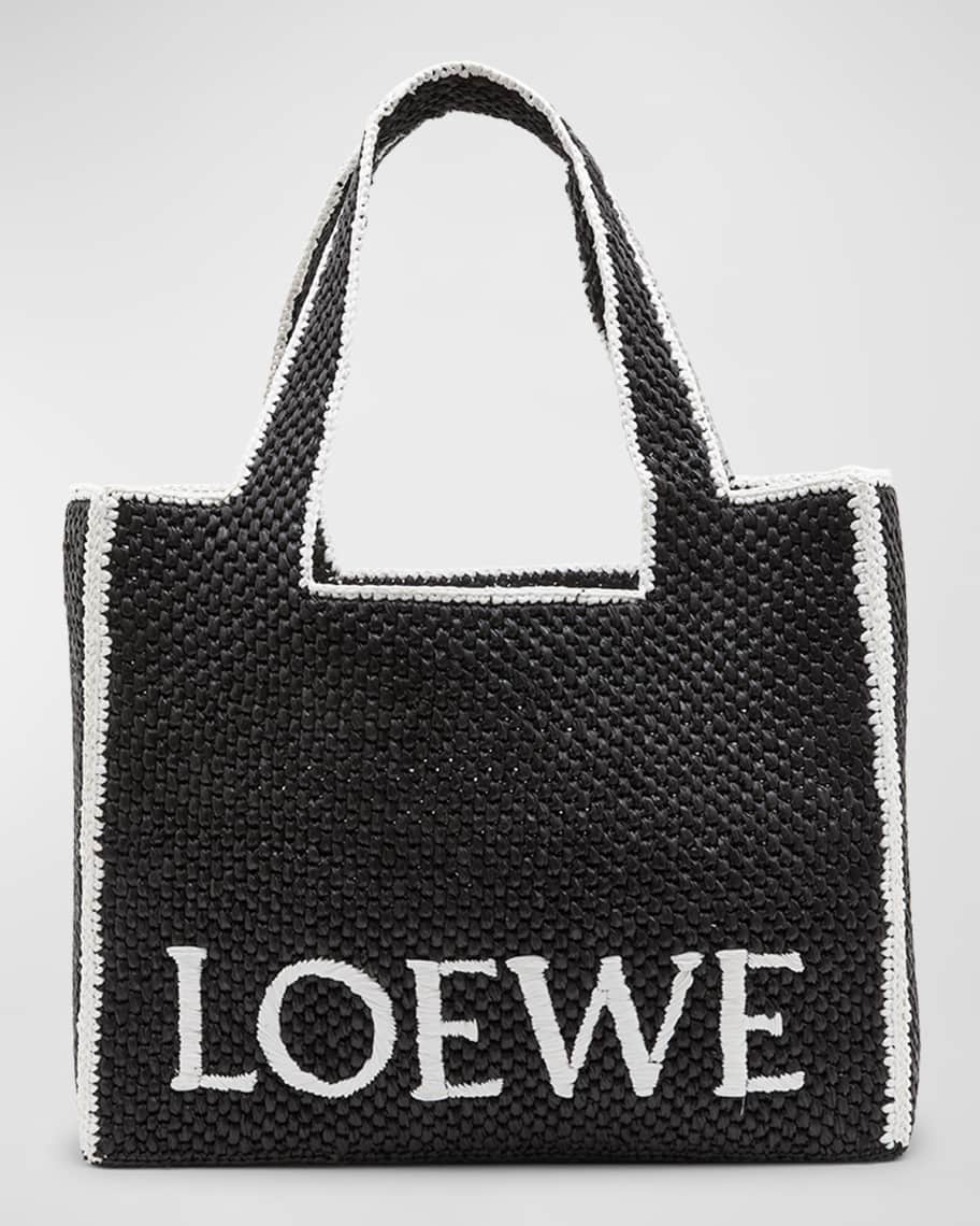 Loewe x Paula’s Ibiza Logo Large Bicolor Raffia Tote Bag | Neiman Marcus