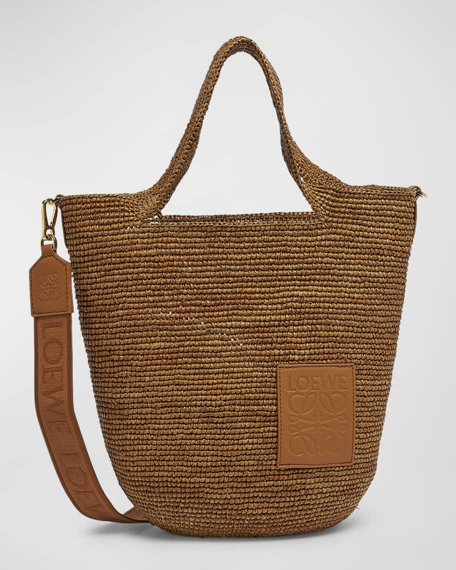 Loewe x Paula's Ibiza Slit Mini Tote Bag in Raffia with
