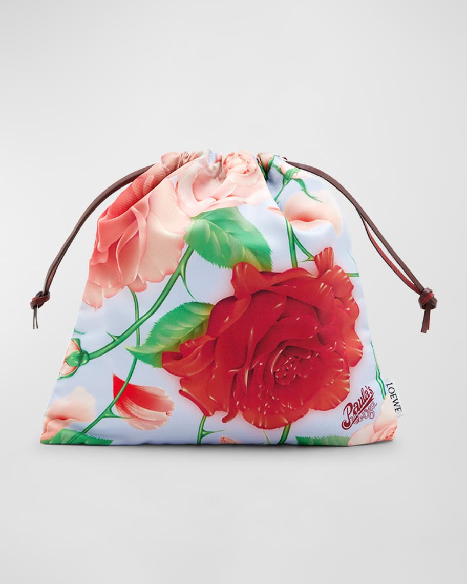 Loewe Floral Canvas Drawstring Pouch Bag