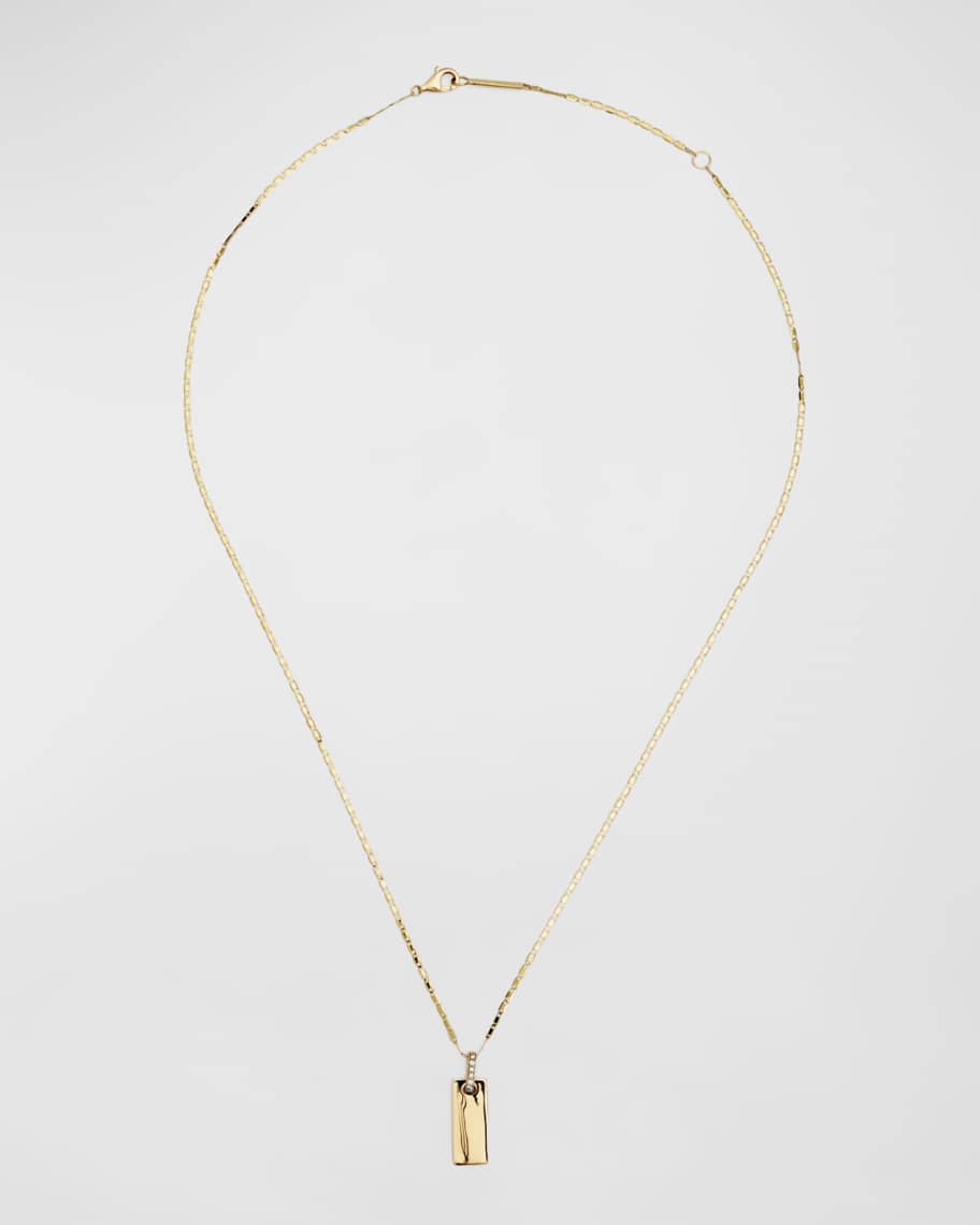 LANA Flawless Tag Link Pendant Necklace with Diamond Jump Ring