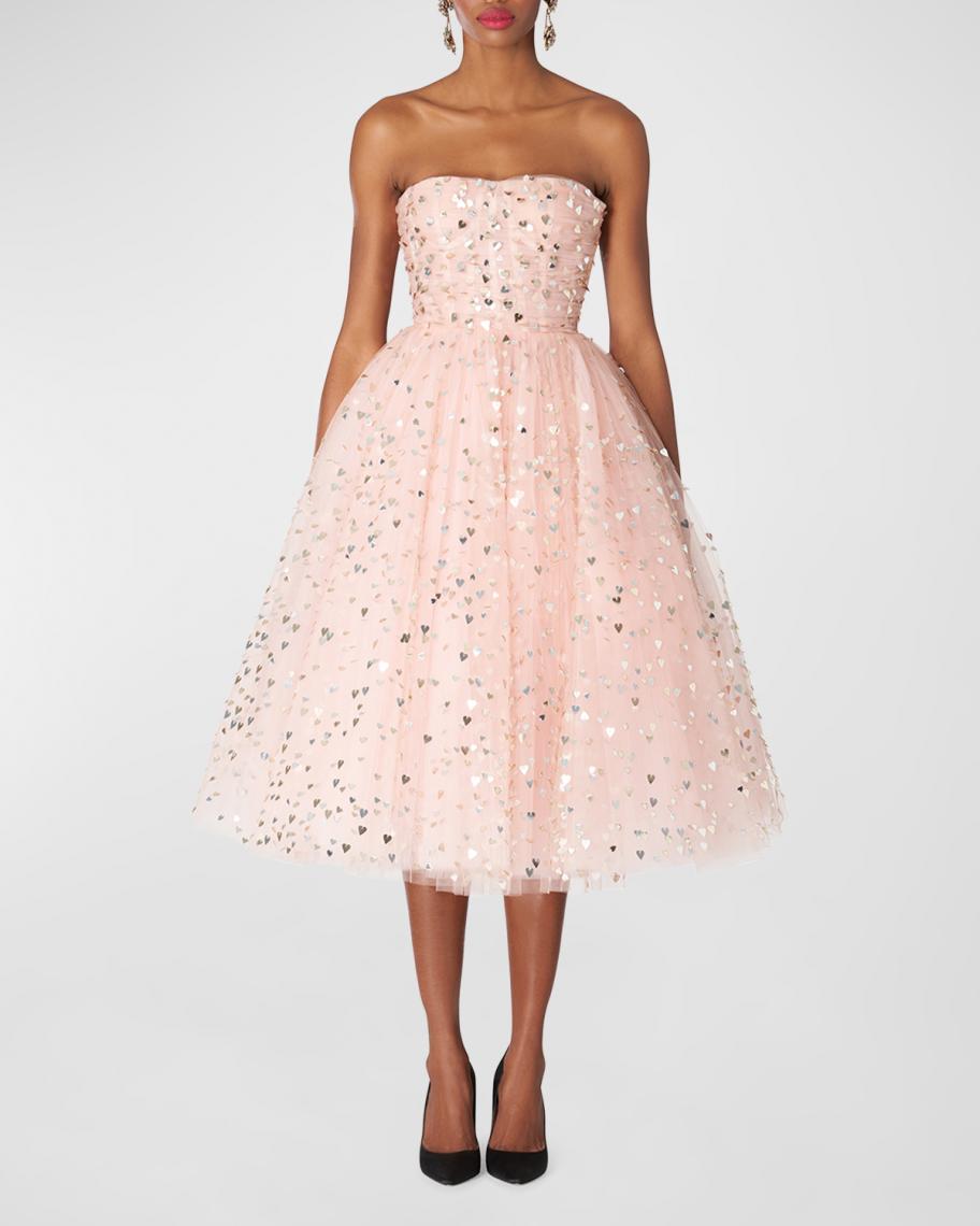 sequin hearts strapless dress Strapless Sequin Dress Small LA Hearts