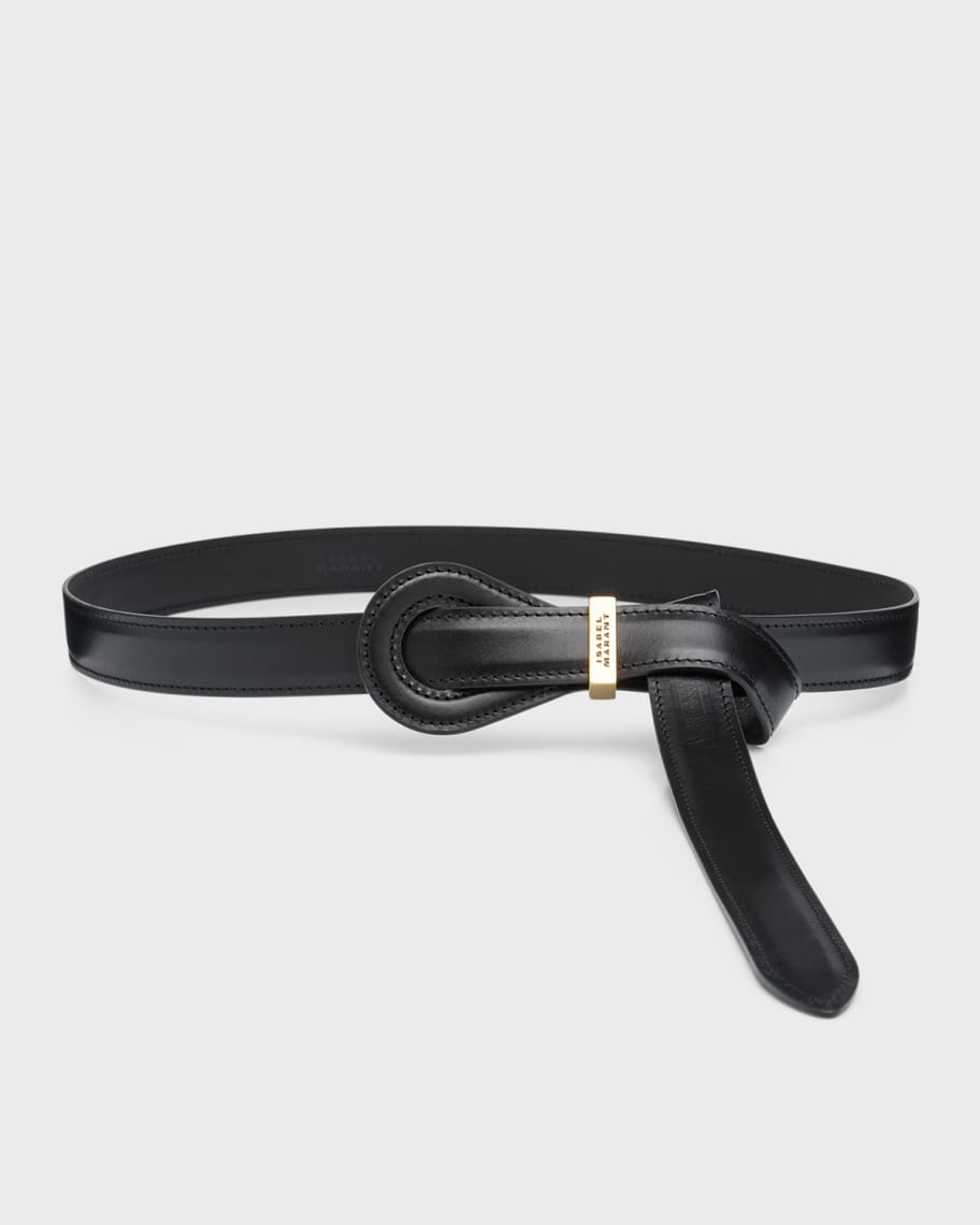 Isabel Marant Brindi Pull-Through Leather & Brass Belt | Neiman Marcus