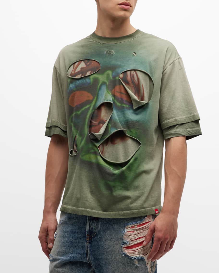 Diesel Men's T-Wasy Ripped Graphic T-Shirt | Neiman Marcus