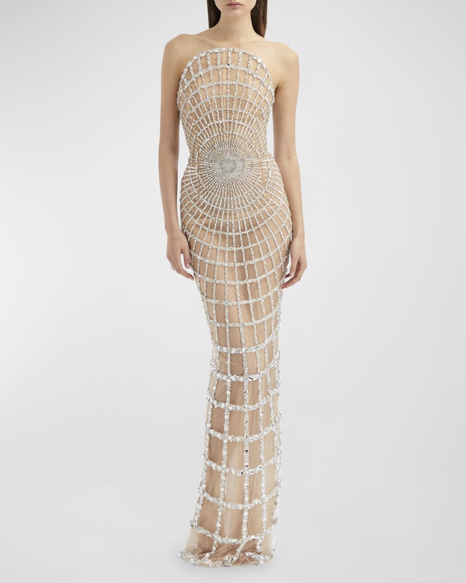 princess polly baby blue dress Christopher Esber Galathea Asymmetric Lace-Trim Draped Micro Dress main image 1