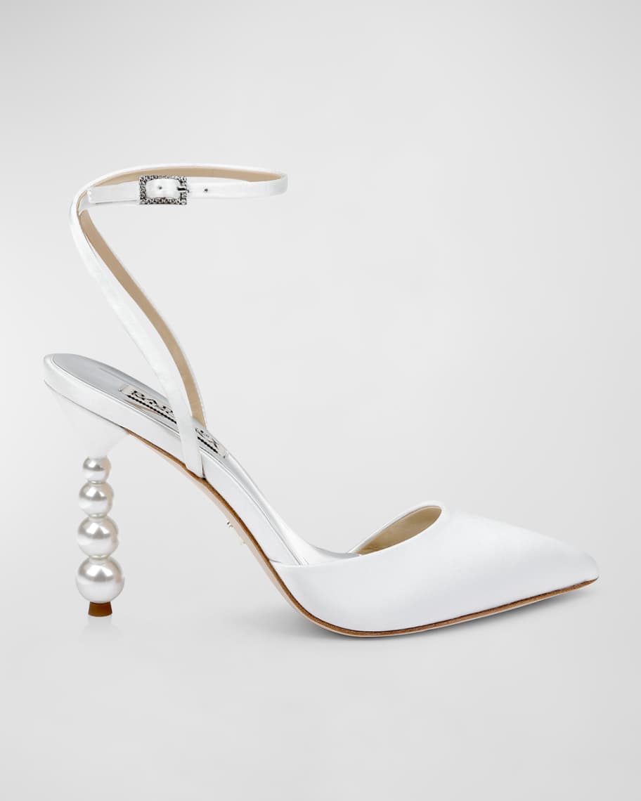 Indie Satin Ankle-Strap Cocktail Pumps