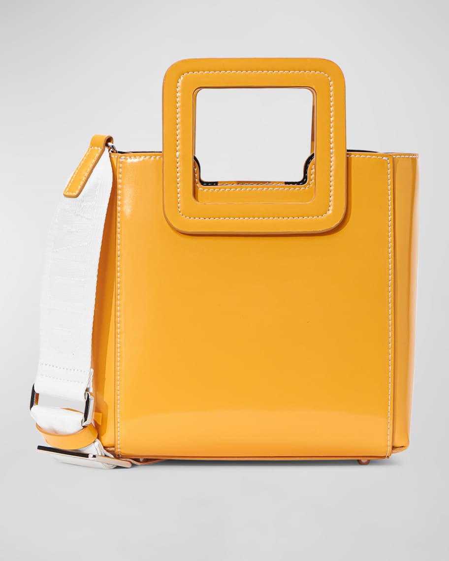 Staud Shirley Mini Square Leather Top-Handle Bag