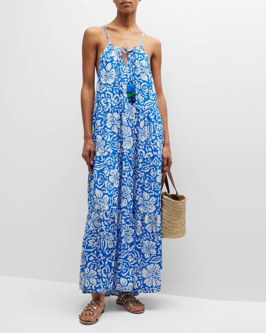 Tommy Bahama Hibiscus Tiered Maxi Dress | Neiman Marcus
