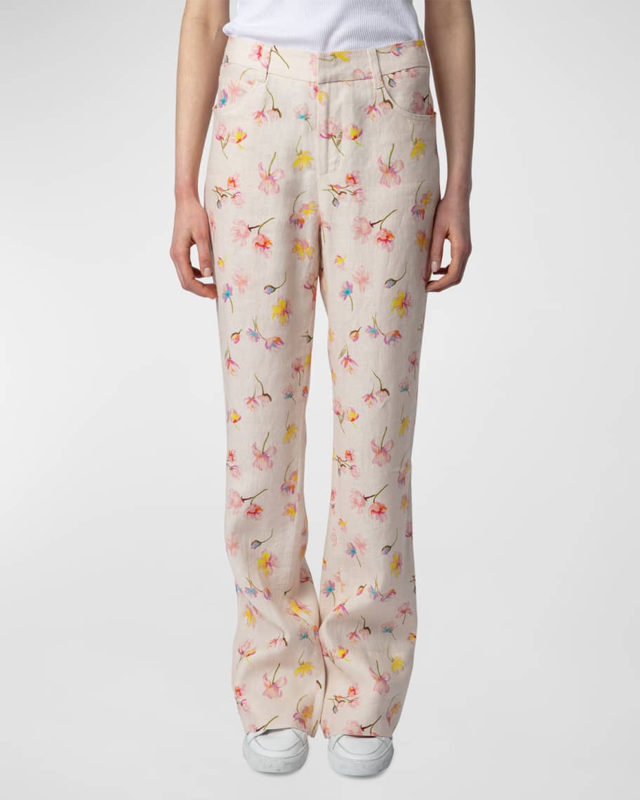 Zadig & Voltaire Pistol Courtney Linen Slit Pants | Neiman