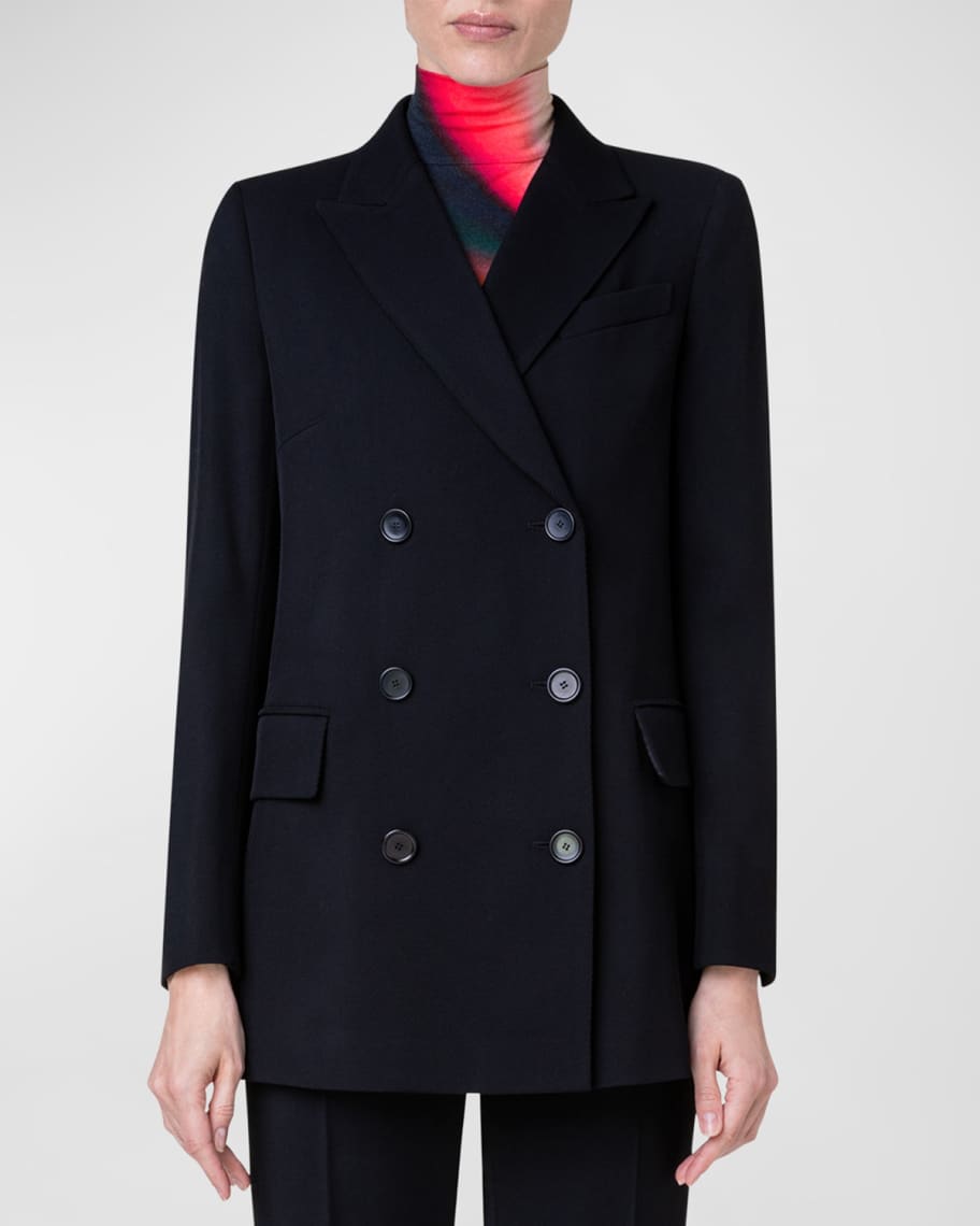 Akris punto Wool Tricotine Tailored Top Jacket Neiman Marcus
