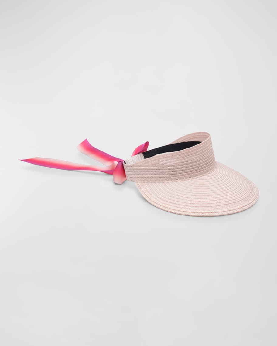 Image 1 of 4: Ricky Ombre Grosgrain & Hemp Visor