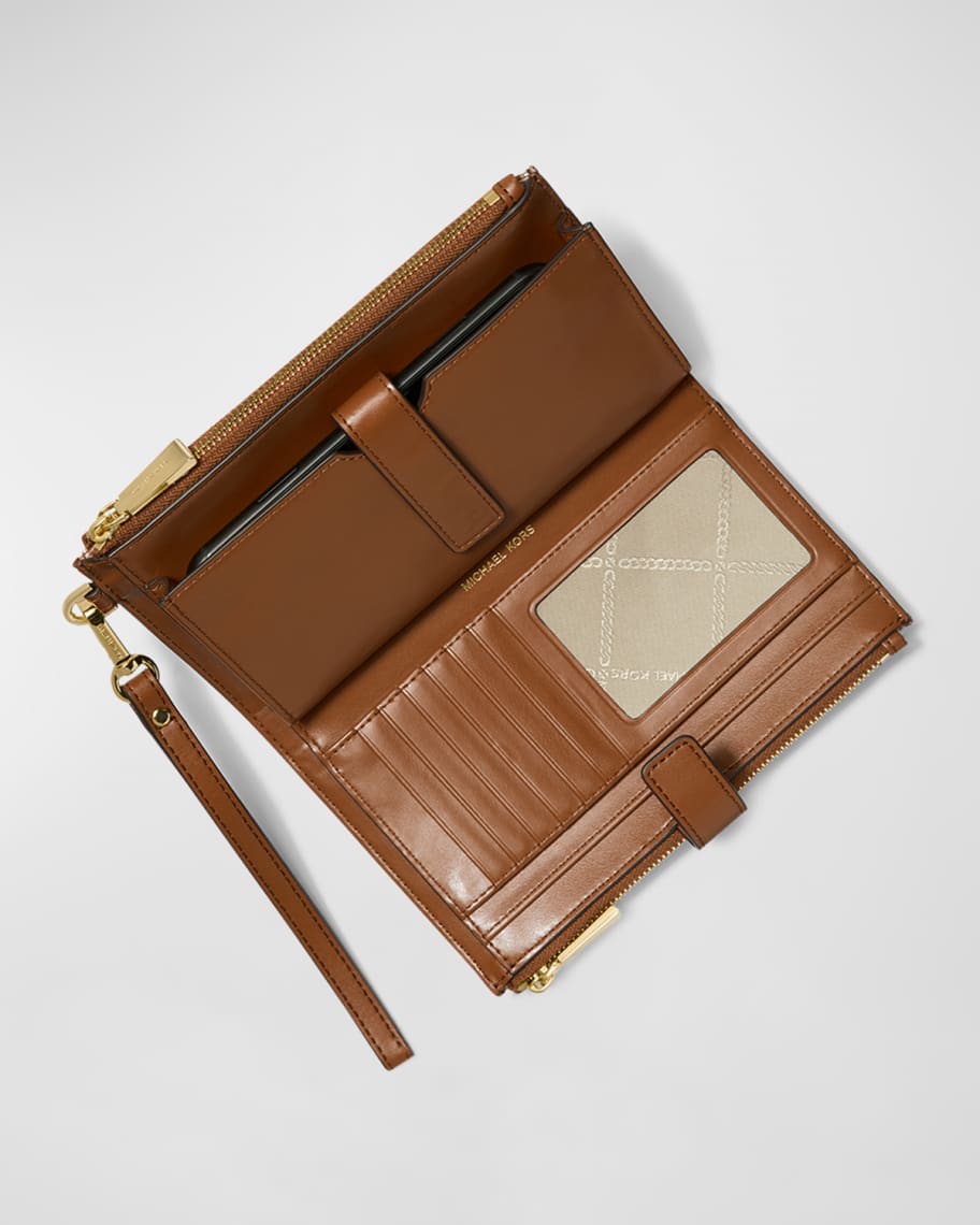 Image 3 of 3: Chain-Link Monogram Double-Zip Wristlet