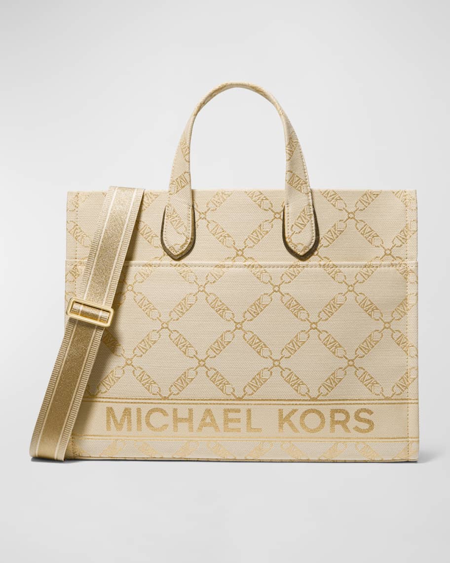 MICHAEL Michael Kors Gigi Large Chain-Link Monogram Grab Tote Bag ...