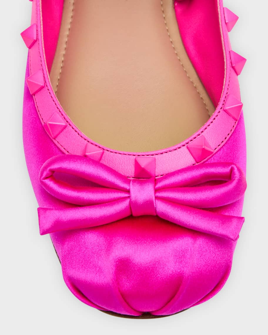 Image 3 of 5: Rockstud Ankle-Strap Ballerina Flats