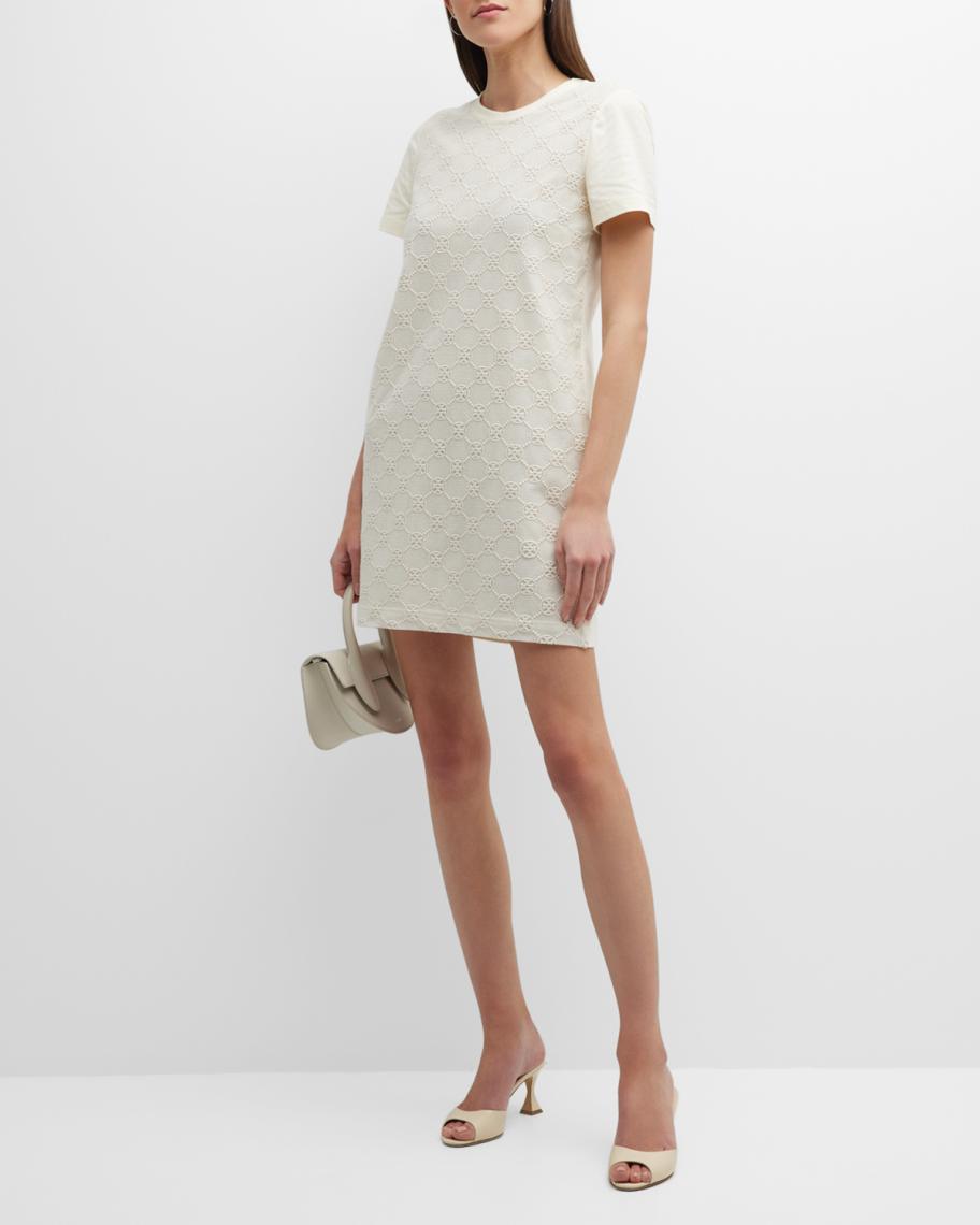 TORY Mesh Long Sleeve Dress-Brown