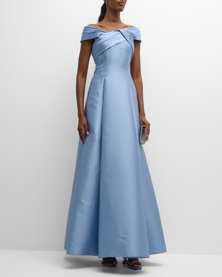 Alberta Ferretti Women's Mikado Long Dress Blue