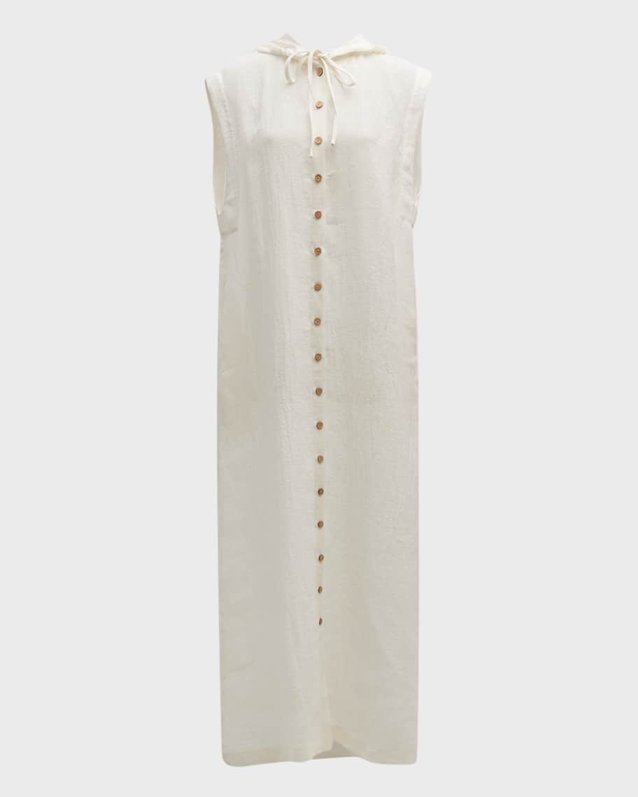Gauze Button-Front Sleeveless Caftan 