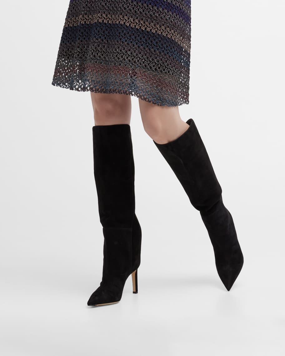 Image 2 of 6: Alizze Suede Stiletto Knee Boots